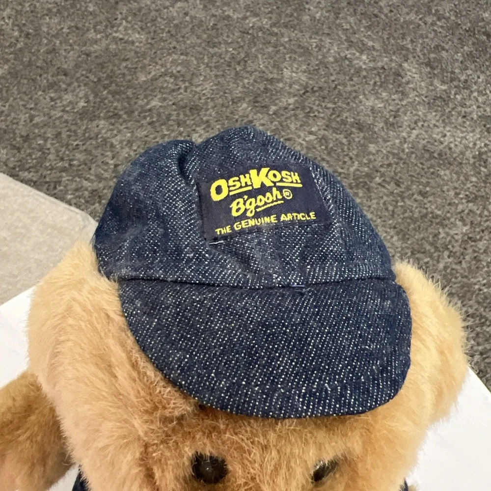 VTG OshKosh B' Gosh teddy bear plush toy overalls hat NOS NWT Eden Toys‎